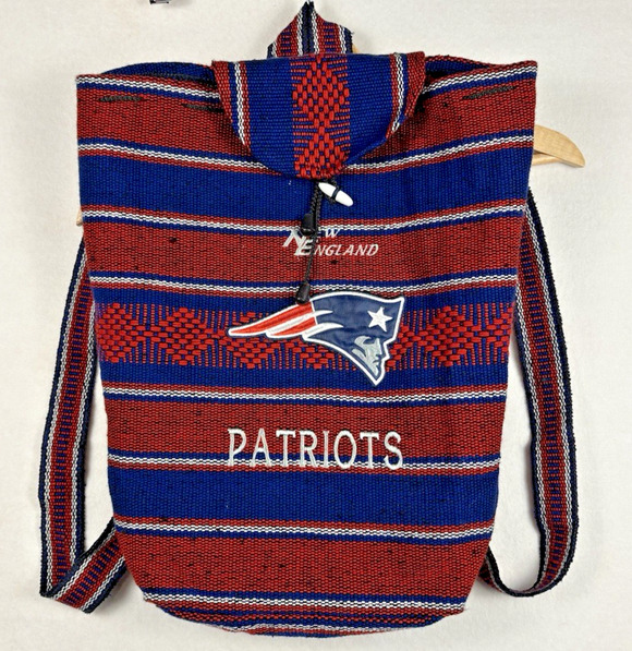 Unbranded Handbags - New England Patriots Woven Baja Drawstring Backpack Embroidered Red Blue NFL
